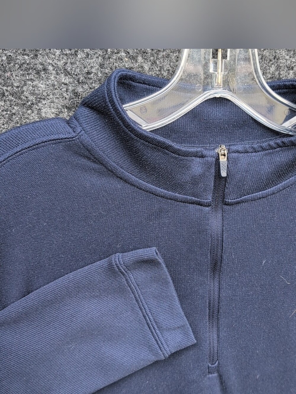 Rhone Sweater Mens Large Blue Commuter Quarter Zip Fleece Mock Casual Preppy
